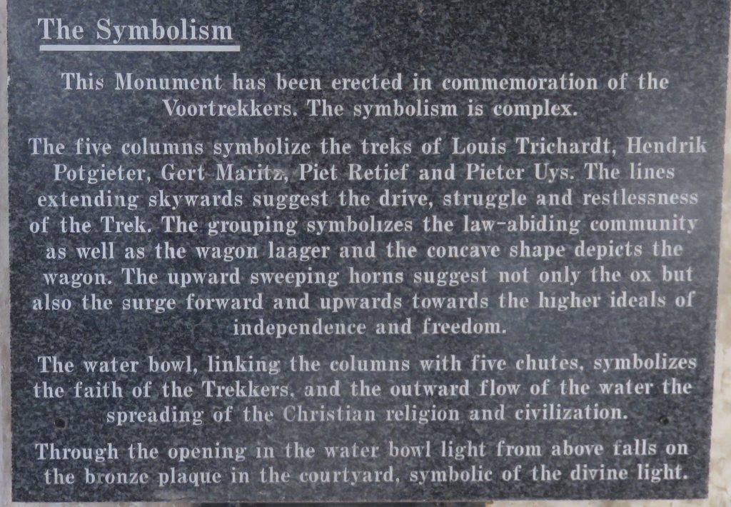 Winburg Voortrekker monument symbols